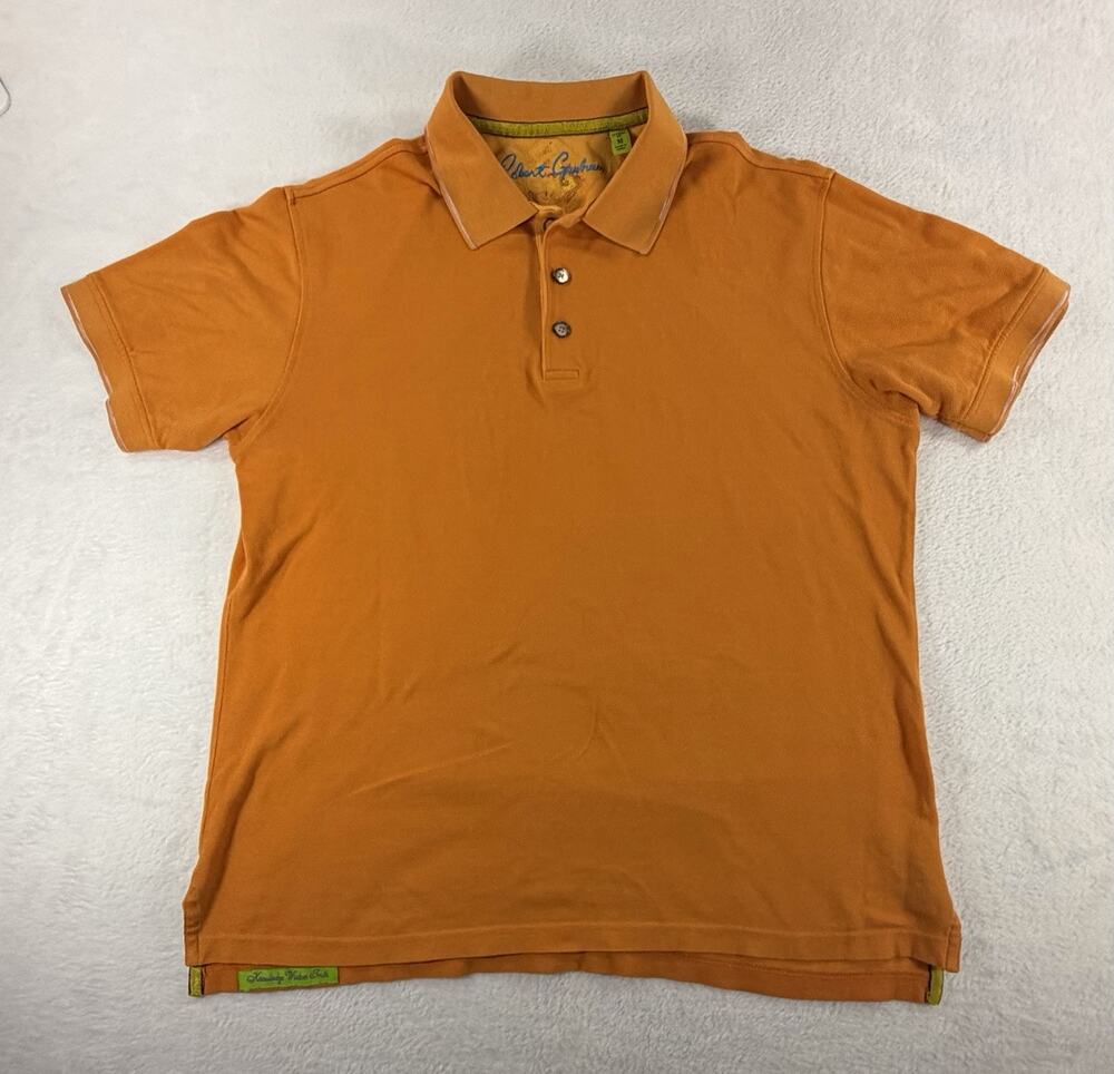 Robert Graham Polo Shirt Mens Medium Orange